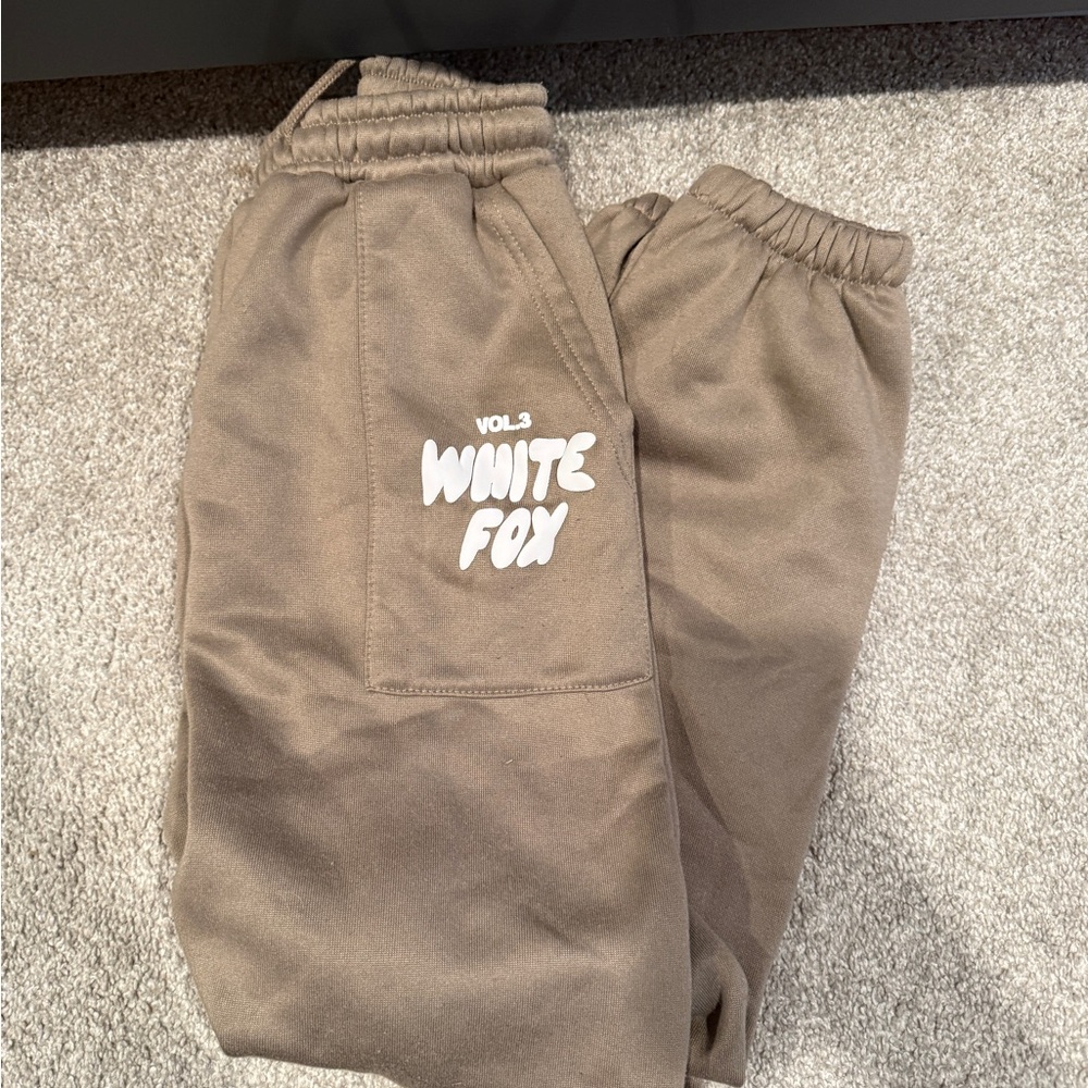 White Fox Brown Sweatpants
